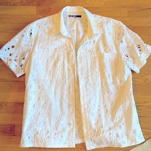 Fun summer shirt from Mr. Turk, White, size XL, worn once